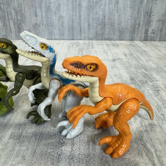 Jurassic World Park Fisher Price Imaginext Velociraptor Blue Dinosaur Figure Lot - Picture 3 of 6
